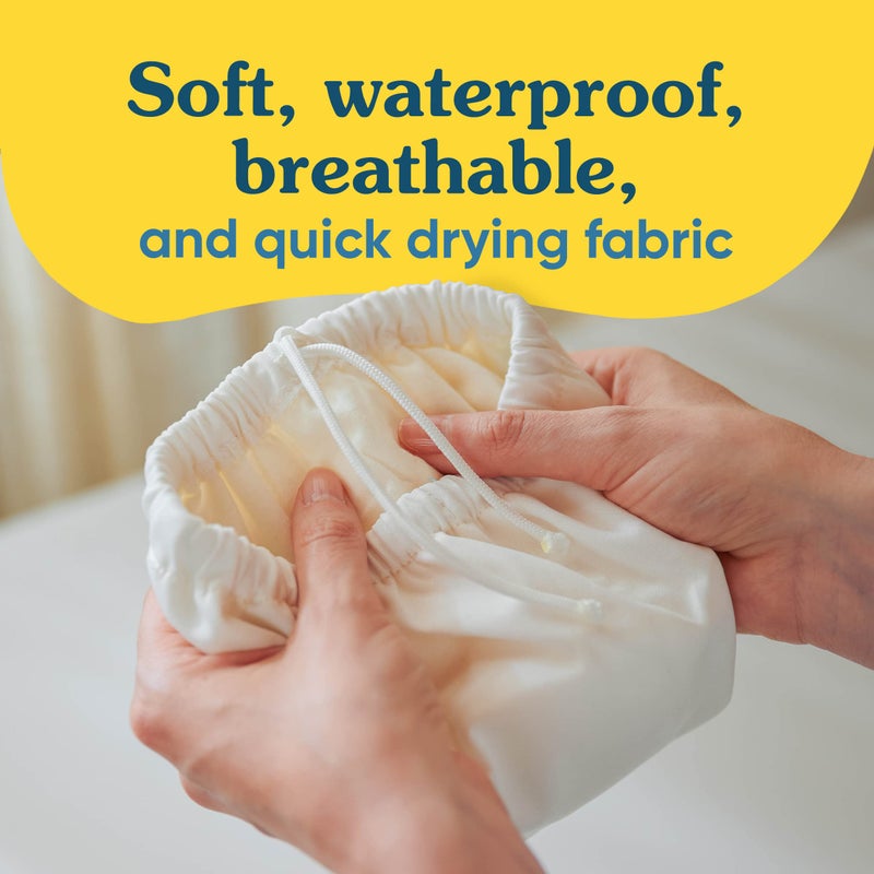 Charlie Banana Reusable Swim Diaper, Washable, Adjustable Drawstring for Baby Girls Boys, Soft and Snug Waterproof Fit to Prevent Leaks - The Whale on White, Size L (22-34 lbs) - Image 3