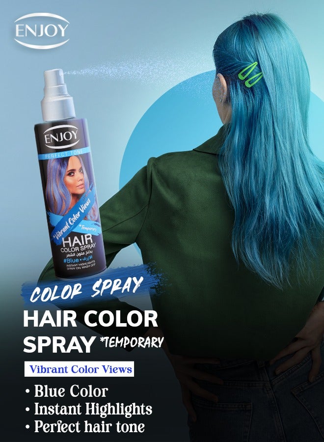 إنجوي ENJOY سبراي تلوين الشعر المؤقت – أزرق | لون حيوي قابل للغسل | 150 مل - Image 4