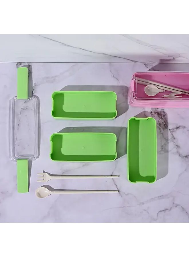 Pink Octagonal Bento Box 3 Compartments Microwave Safe Lunch Container For Office Travel - Image 4