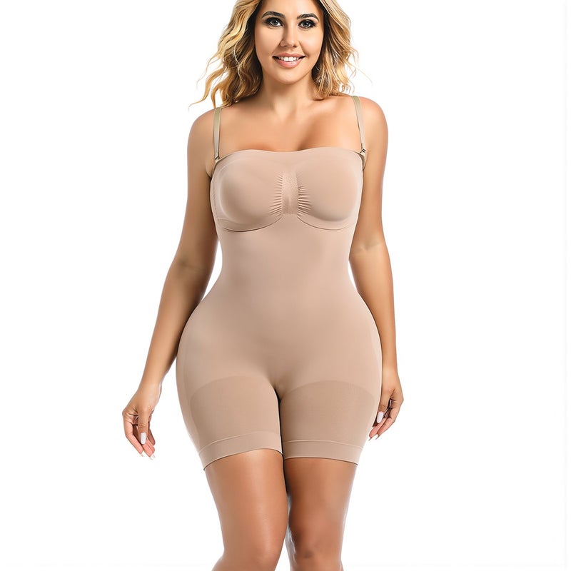 Seamless Shapewear High Elastic Spandex Tummy Control Body Shaper S Black - Image 3