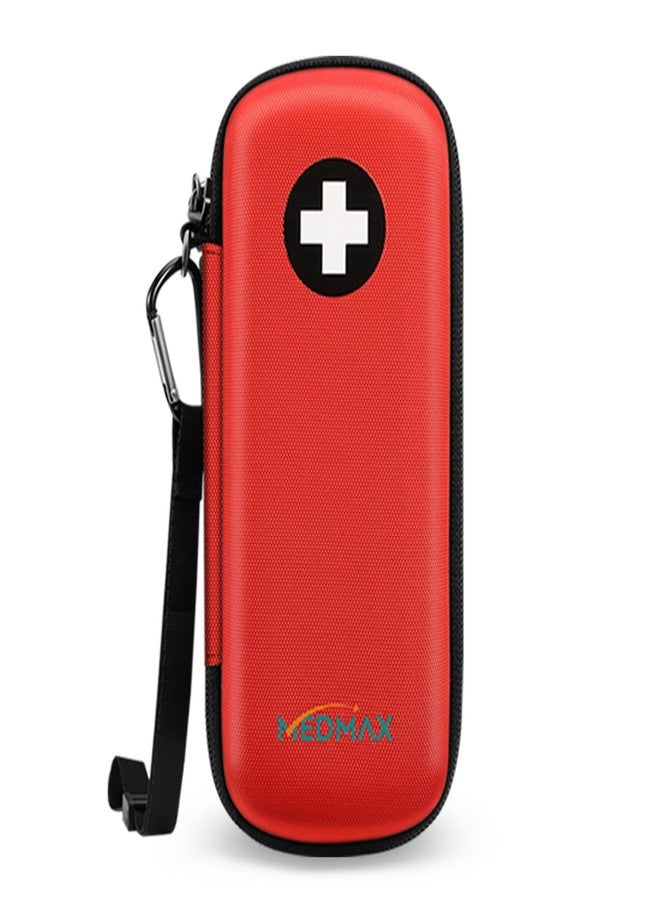 MEDMAX Epipen Medical Carrying Case, Hard Shell EVA Shock Absorption Travel Medication Organizer Bag Emergency Medical Pouch Holds 2 EpiPens, Asthma Inhaler, Auvi-Q, Allergy Medicine Essentials (Red) - Image 1