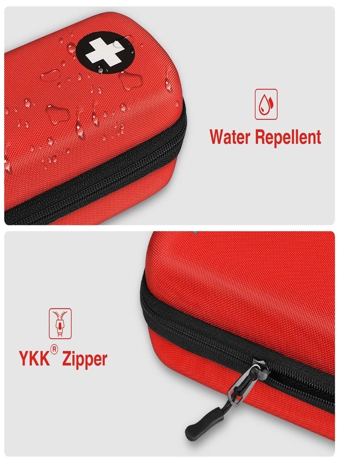 MEDMAX Epipen Medical Carrying Case, Hard Shell EVA Shock Absorption Travel Medication Organizer Bag Emergency Medical Pouch Holds 2 EpiPens, Asthma Inhaler, Auvi-Q, Allergy Medicine Essentials (Red) - Image 5