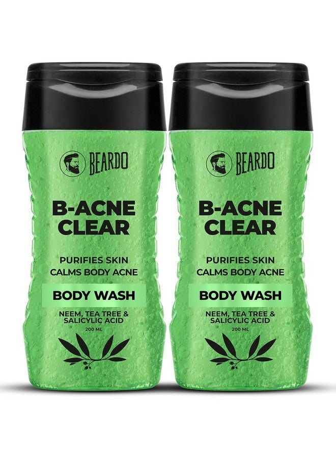 BEARDO Body Acne Clear Body Wash For Men (200Ml X 2) | With Neem, Tea Tree And Salicylic Acid | Clean Clear Skin | For Body Acne And Skin Purification | B-Acne - Image 1