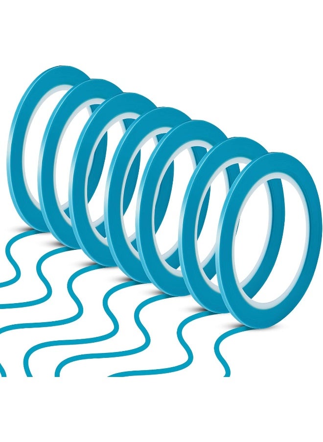 Xuniea 10 Rolls Pinstripe Tapes 1/8 Inch 3 Millimeter Vinyl Thin Masking Tape Blue Vinyl Automotive Masking Tape Painters Tape For Curves Automotive Car Painter, 33 Meters For Each Roll  - Image 2