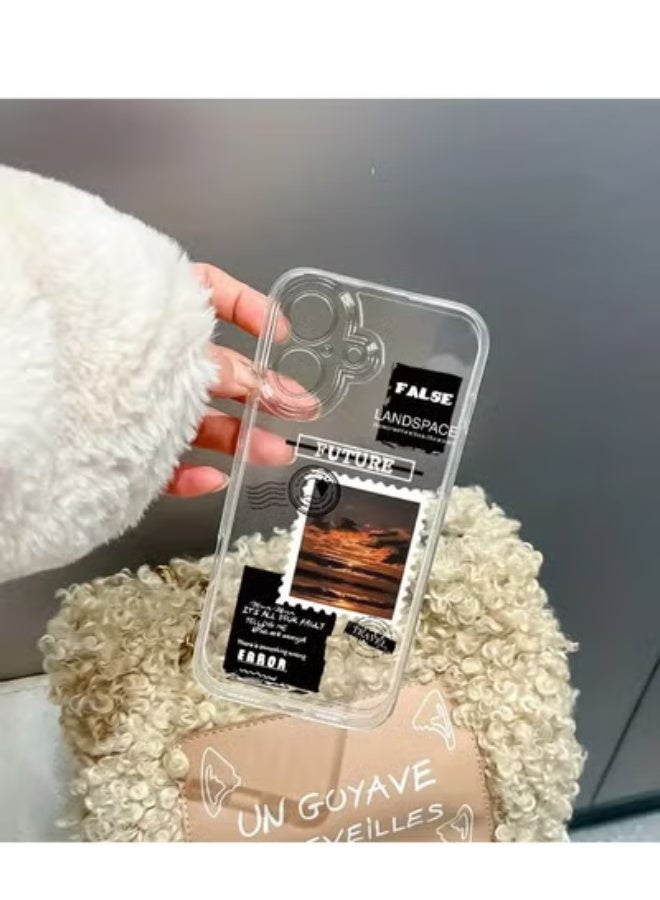 غطاء هاتف محمول بتصميم غروب الشمس البحري – شفاف بالكامل ومناسب لهاتف آيفون 16 برو ماكس - Image 3