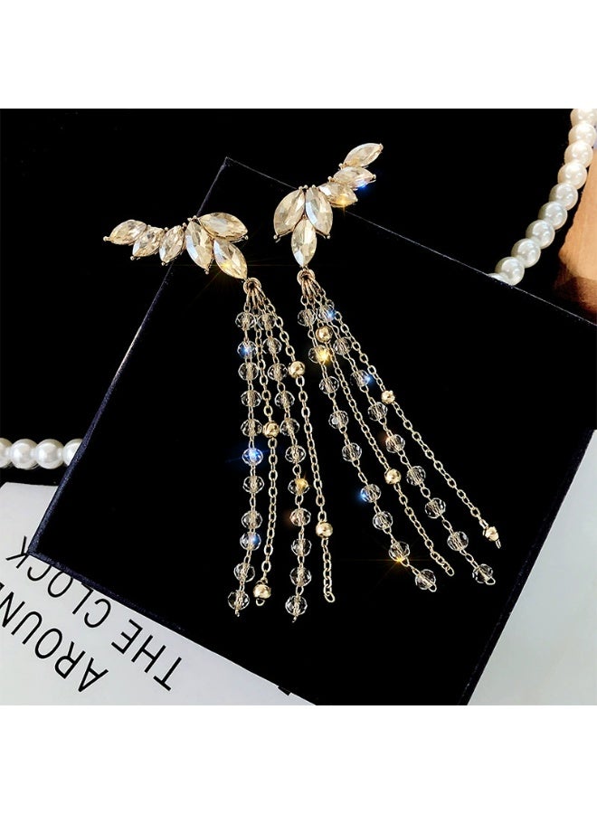 Goolsky S925 Sterling Silver Long Tassel Earrings for Women – Elegant Statement Dangle Drop Earrings, Trendy Fashion Jewelry, Hypoallergenic Anti-Tarnish, Parties/Dinners - Image 3