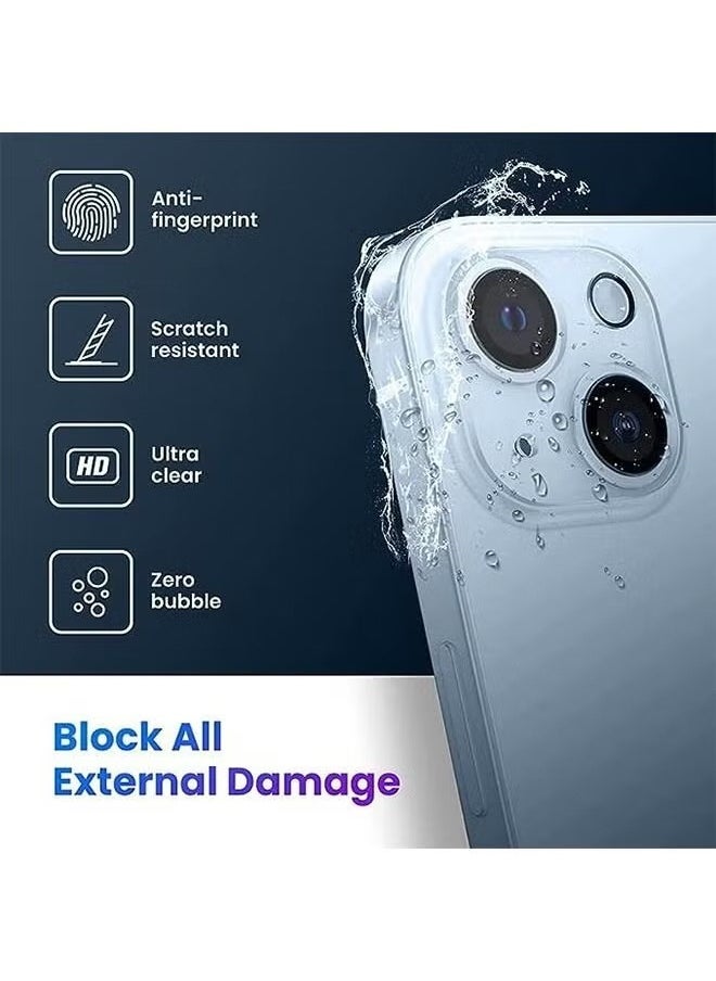 MIQIA Miqia iPhone 13 Tempered Glass Camera Lens Protector Ultra HD transparent 9H Hardness Anti-Scratch Case Friendly Easy to Install No Affect on Night full coverage protection  - Image 2
