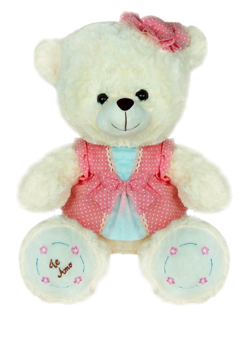 Magnolia Teddy bear for girls and children, designed as a formal dress, size 40 cm 