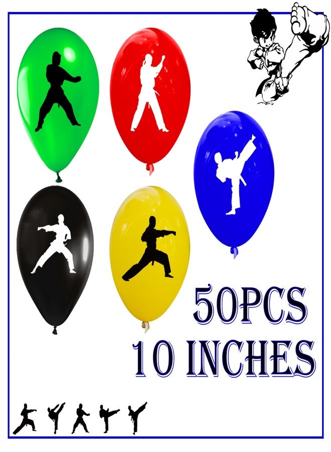 كوبا بلاي مجموعة بالونات كوبا بلاي ٥٠ قطعة بتصميم التايكوندو والكاراتيه - مستلزمات وديكورات حفلات بطابع الكونغ فو والمصارعة - بالونات حفلات أعياد الميلاد وحفلات استقبال المولود - Image 4
