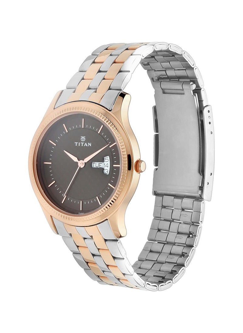 TITAN - Gents Karishma Analog Brown Dial Rose Gold Band Men's Stainless Steel Watch-NN1824KM01/NN1824KM01 - Image 1