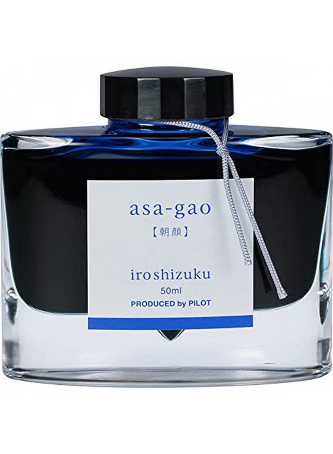 PILOT Iroshizuku Bottled Fountain Pen Ink, Asa-Gao, Morning Glory (Dark Blue) 50ml Bottle (69203), Vivid Purplish Blue - Image 1