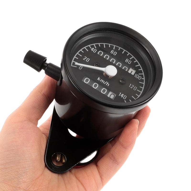 Universal Motorcycle Odometer Speedometer Gauge, Dual Mechanical Speed Meter with Full Metal Black Shell, Motorcycle Instrument for Custom Vintage Motorbike Accessories - Image 4