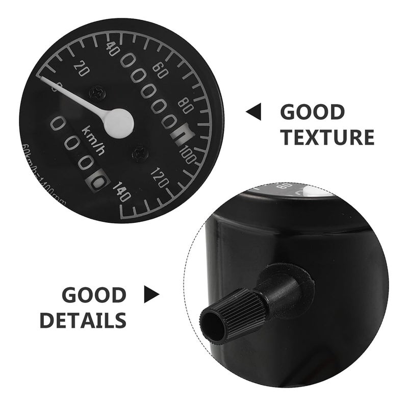 Universal Motorcycle Odometer Speedometer Gauge, Dual Mechanical Speed Meter with Full Metal Black Shell, Motorcycle Instrument for Custom Vintage Motorbike Accessories - Image 3