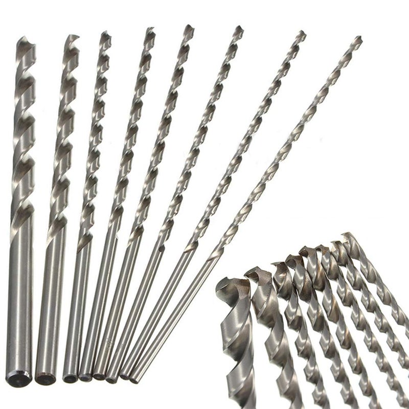 DUDUA 8pcs 200mm Extra Long Twist Drill Bits Straight Shank High-Speed Steel for Wood Plastic and Aluminum - Image 1