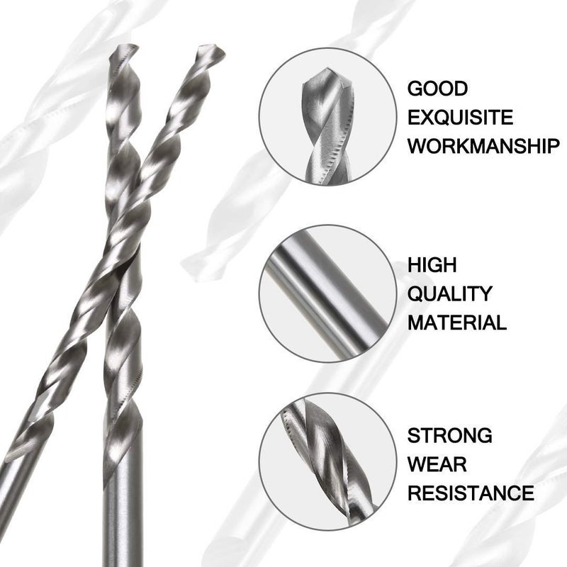 DUDUA 8pcs 200mm Extra Long Twist Drill Bits Straight Shank High-Speed Steel for Wood Plastic and Aluminum - Image 2