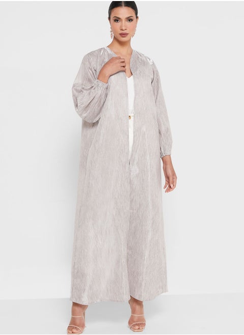Shiny Puff Sleeve Abaya With Sheila