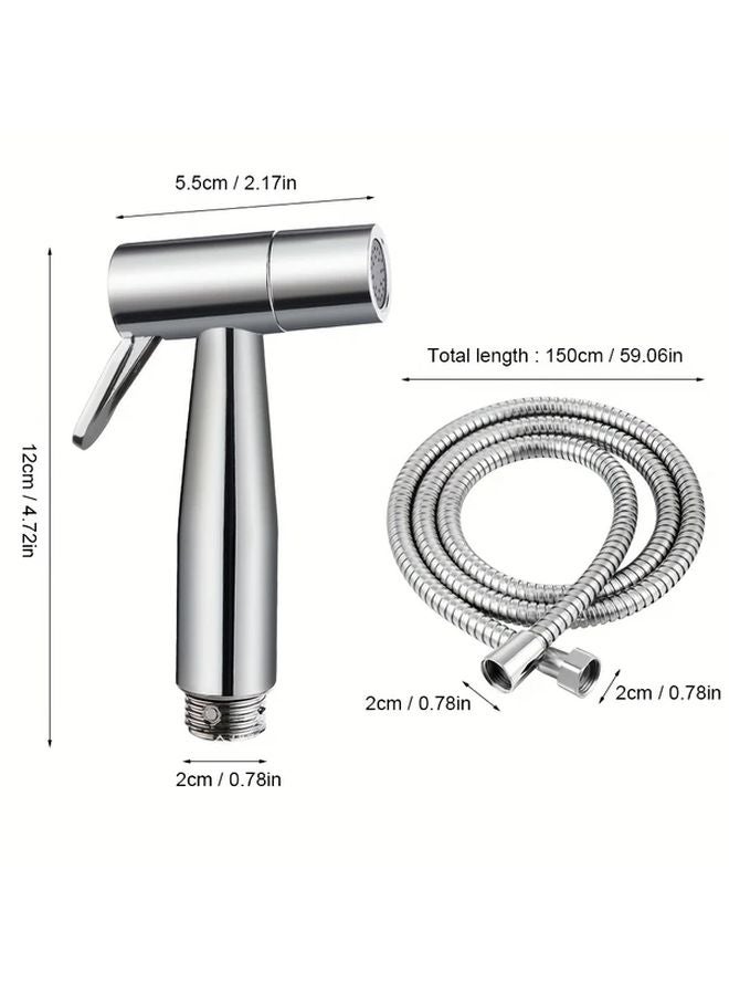 مجموعة بيديه يدوية فضية قابلة للتعديل بضغط الماء سهلة التركيب مثبتة على الحائط من الأي بي إس - Image 4