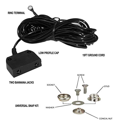 Static Care Alphastat Table Mat Grounding Kit - Universal Snap Kit and 15' 1 Meg Male Low Profile Ground Cord - Image 2