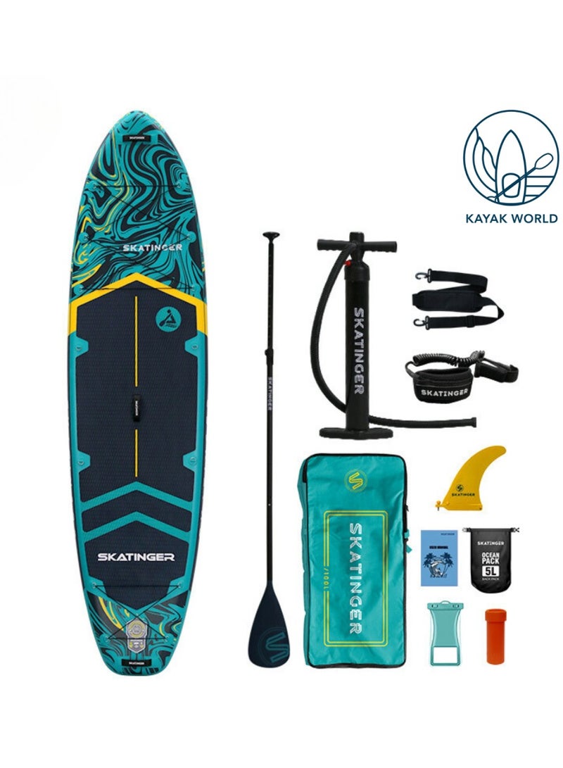 Generic Super Wide Inflatable Stand Up Paddle Board, Ultra Stable Wide SUP for 2+1 People/Family/Big Size w/Shoulder Strap, 100L Backpack, All-Round Sup Board, US Fin' - Image 2
