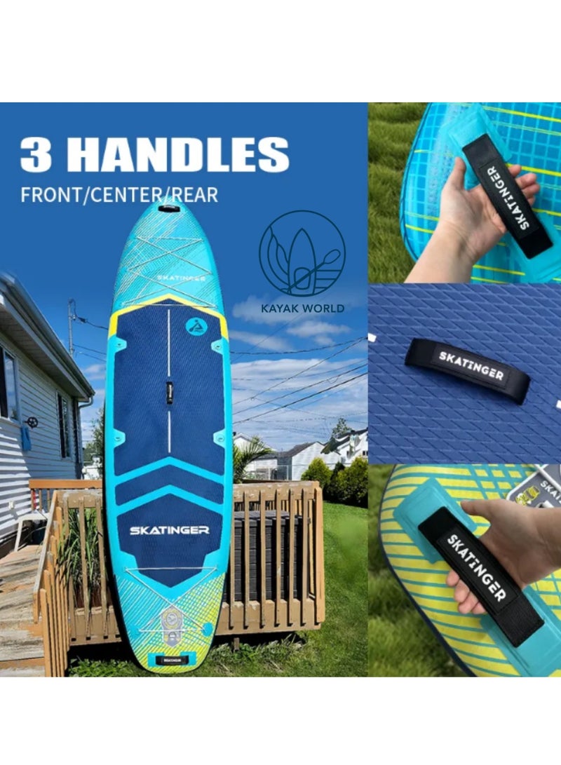 Generic Super Wide Inflatable Stand Up Paddle Board, Ultra Stable Wide SUP for 2+1 People/Family/Big Size w/Shoulder Strap, 100L Backpack, All-Round Sup Board, US Fin' - Image 5