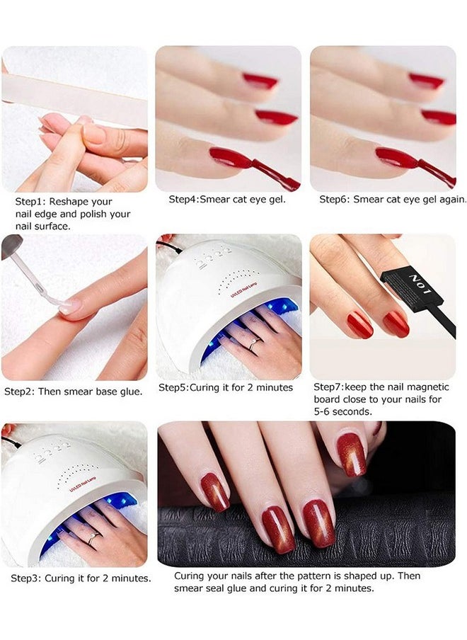 Ideal Swan 11 Piece Magnet Nail Art Polish Tool Set, Cat Eye Gel Polish 3d Gel Nails Cat Eye Plastic Tool-Suitable for DIY 3d Magnetic, Salon, Studio or Home  - Image 3