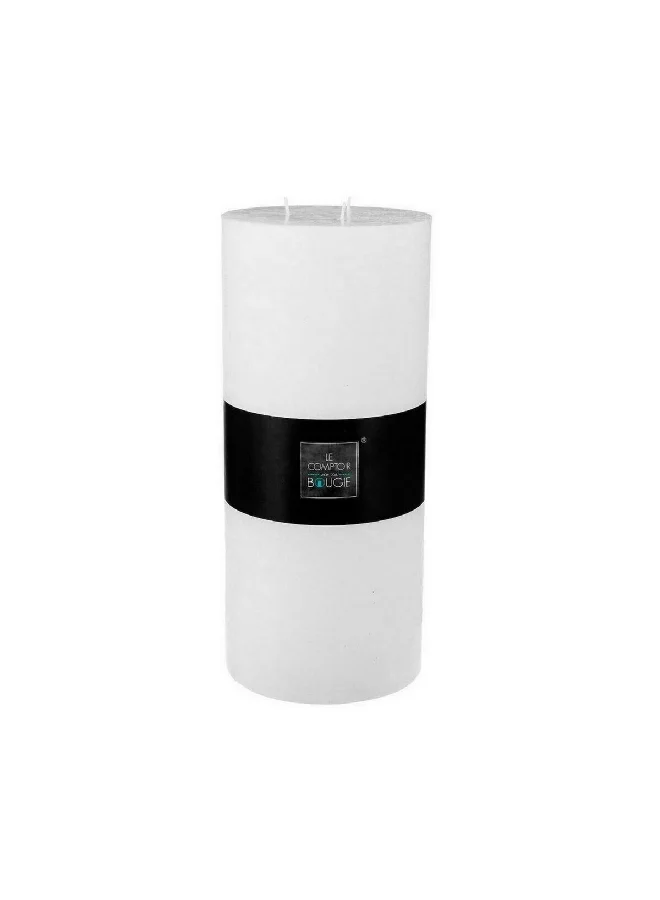 atmosphera Sleek Design 3 Wicks Round Rustic Candle White 4.3 kg 136581A