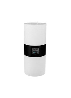 atmosphera Sleek Design 3 Wicks Round Rustic Candle White 4.3 kg 136581A  - Image 1