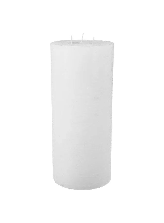 atmosphera Sleek Design 3 Wicks Round Rustic Candle White 4.3 kg 136581A