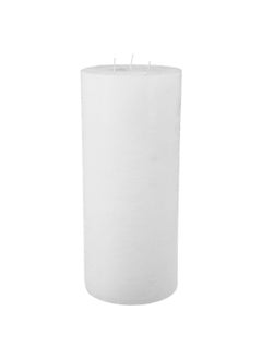 atmosphera Sleek Design 3 Wicks Round Rustic Candle White 4.3 kg 136581A  - Image 2