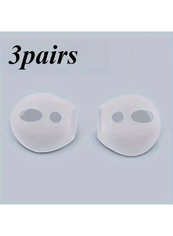 3 Pairs Transparent Wireless Bluetooth Earbuds Replacement Tips Ultra Thin Protective Covers with Storage Box - Image 1