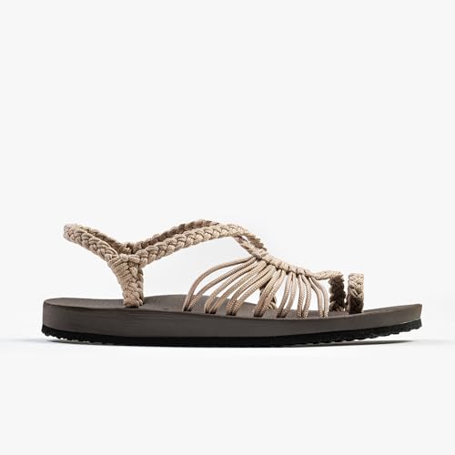 Plaka Atlantis Arch Support Sandals for Women, Stylish Comfort Summer Sandal for Beach Walks and Casual Outings, Rope Sandals for Women | Brazilian Sand, Size 9 - Image 3