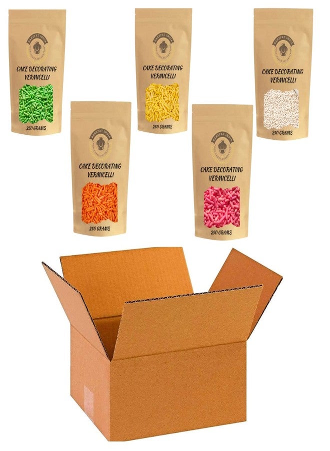 Aromatic Bakefat India 5 in 1 Colourful & Flavoured Decorating Vermicelli 1kg(200gmx5)(Lime,Pineapple,Strawberry,Orange,Banana) - Image 2