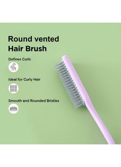 Kuber Industries Hair Brush | Flexible Bristles Brush | Hair Brush With Paddle | Straightens & Detangles Hair Brush | Suitable For All Hair Types | 2 Piece | C19-Prup-S | Small | Purple  - Image 2