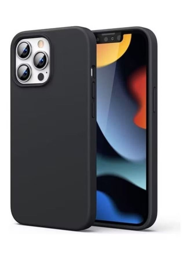 Silicone Case 6.7 inch Full-Body Case Soft Liquid Gel Rubber Cover Shockproof Bumper Anti-Scratch Anti-Fingerprint Anti-Drop Slim for iPhone 14 Pro Max Black