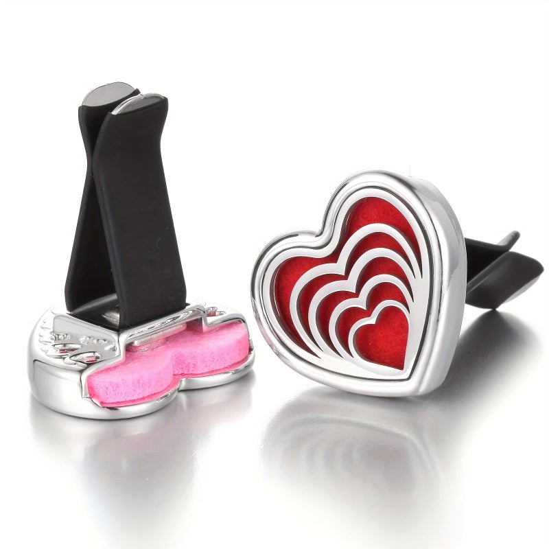 Love Heart Refillable Car Air Freshener Perfume Diffuser Clip With 10pcs Pads Auto Vent Interior Aromatherapy Accessory - Image 5