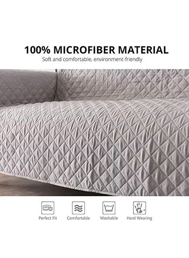 Water Repellent Sofa Covers Sofa Protectors from Pets Reversible Loveseat Couch Covers Non-Slip Furniture Slipcovers with Elastic Straps for Pets Kids (Grey)  - Image 4