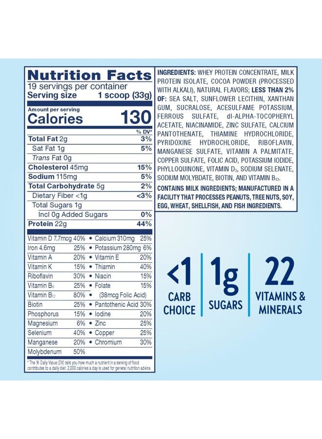 Glucerna بودرة هانجر سمارت، مشروب سكري لدعم إدارة مستوى السكر في الدم، 22 جرام بروتين، 130 سعرة حرارية، شوكولاتة كلاسيكية، 22.3 أونصة، عبوة 2 - Image 5