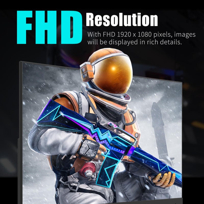 Viewedge Gaming Monitor 27 Inch FHD 144hz, 1ms IPS 1080p Computer Monitor with 110% sRGB, Bluelight Filter, HDMI & VGA Port, Support Freesync and Wall Mount - Image 3