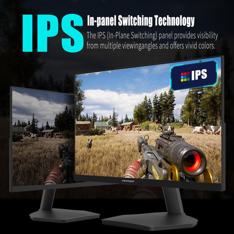 Viewedge Gaming Monitor 27 Inch FHD 144hz, 1ms IPS 1080p Computer Monitor with 110% sRGB, Bluelight Filter, HDMI & VGA Port, Support Freesync and Wall Mount - Image 4