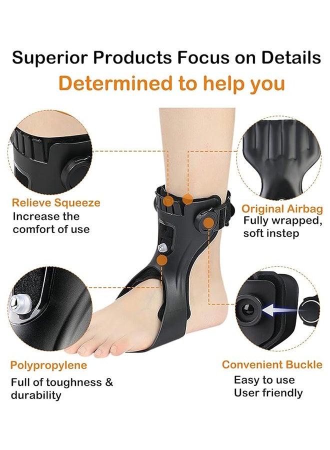 Foot Drop Orthosis, Upgraded Medical Foot Up Ankle Foot Orthosis Support with Inflatable Airbag for Hemiplegia Stroke Shoes Walking Foot Stabilizer (Right, M) - Image 2