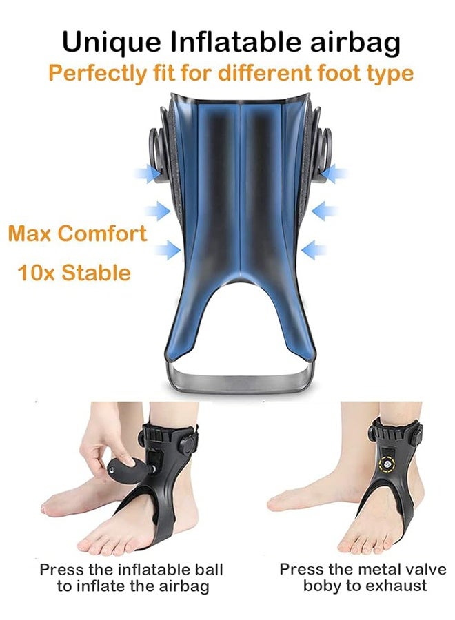 Foot Drop Orthosis, Upgraded Medical Foot Up Ankle Foot Orthosis Support with Inflatable Airbag for Hemiplegia Stroke Shoes Walking Foot Stabilizer (Right, M) - Image 3