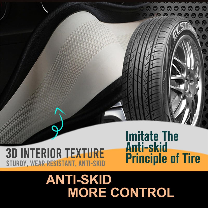 PINCTROT Bling Bling Comfy Steering Wheel Cover with Jumbo Crystal Rhinestones, Anti-Slip Diamond Leather, Universal 15 Inch (Sky Blue) - Image 5