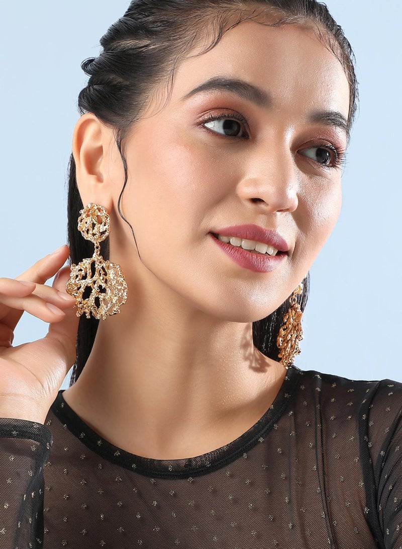 SOHI Dewy Dahlia Artificial Drop Earring Jewellery - Image 4