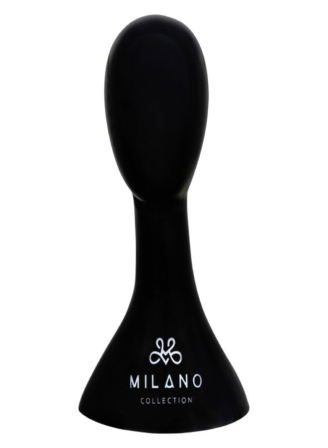 MILANO COLLECTION 17” PVC Lightweight Wig Head Mannequin, Wig Head Stand for Styling, Display, and Storage, Compatible with All T-Pins (Matte Black) - Image 1