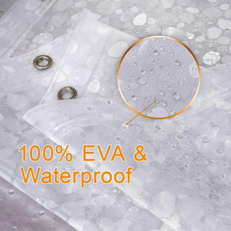 Bostofy EVA 3D Waterproof Shower Curtain Liner, Clear Extra Long Bathroom Shower Liner with Rustproof Metal Gromments and Weighted Magnet,72â€Width x 84â€Length - Image 2