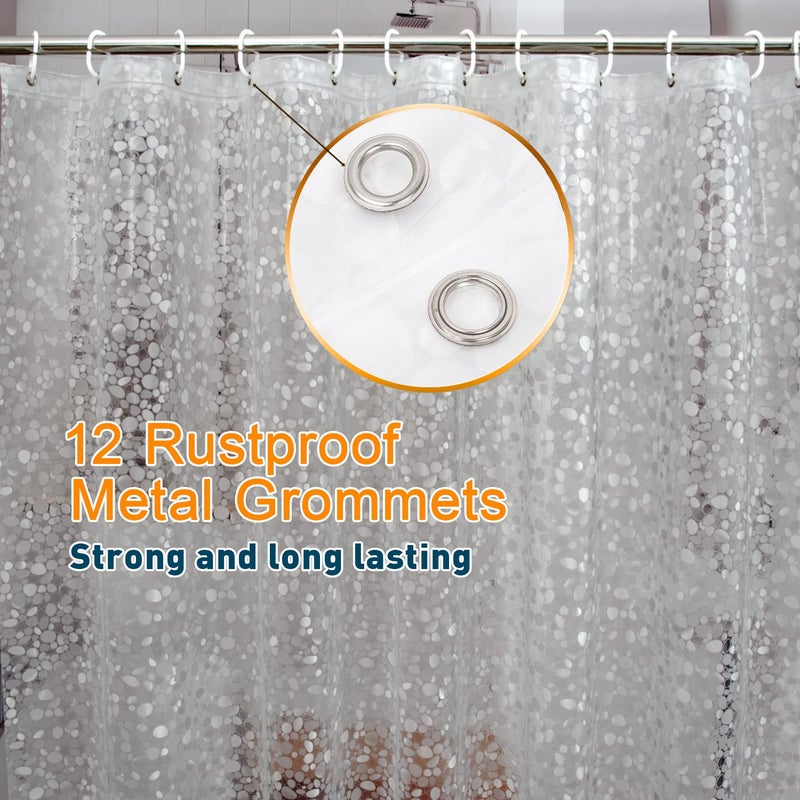 Bostofy EVA 3D Waterproof Shower Curtain Liner, Clear Extra Long Bathroom Shower Liner with Rustproof Metal Gromments and Weighted Magnet,72â€Width x 84â€Length - Image 5