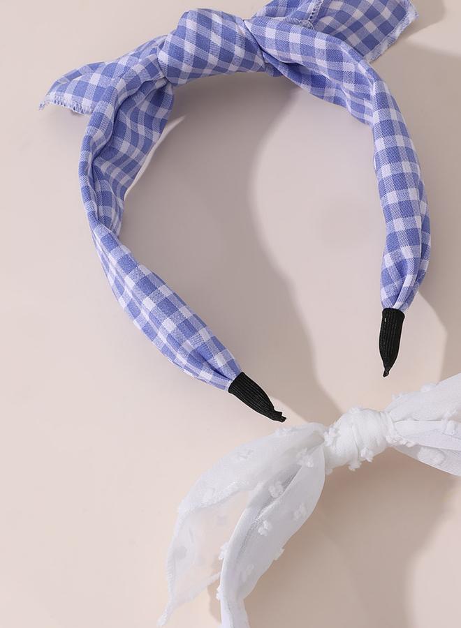 Take Two Pack of 2 - Checked Print Lace Headband - Image 4