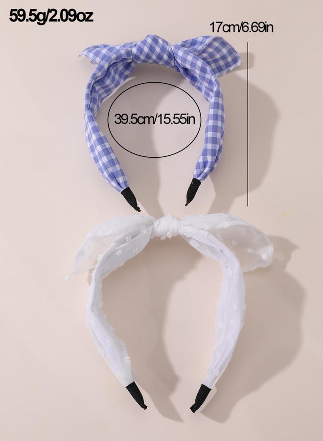Take Two Pack of 2 - Checked Print Lace Headband - Image 5