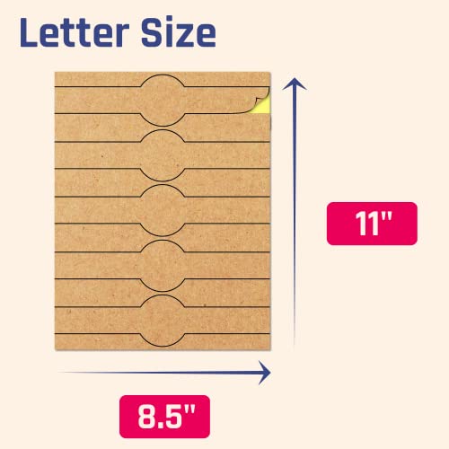 TownStix 150 Pack, Brown Kraft Soap Labels Stickers, Laser/Inkjet Printing - Letter Size Sheet, 1" x 8.5" - Image 3