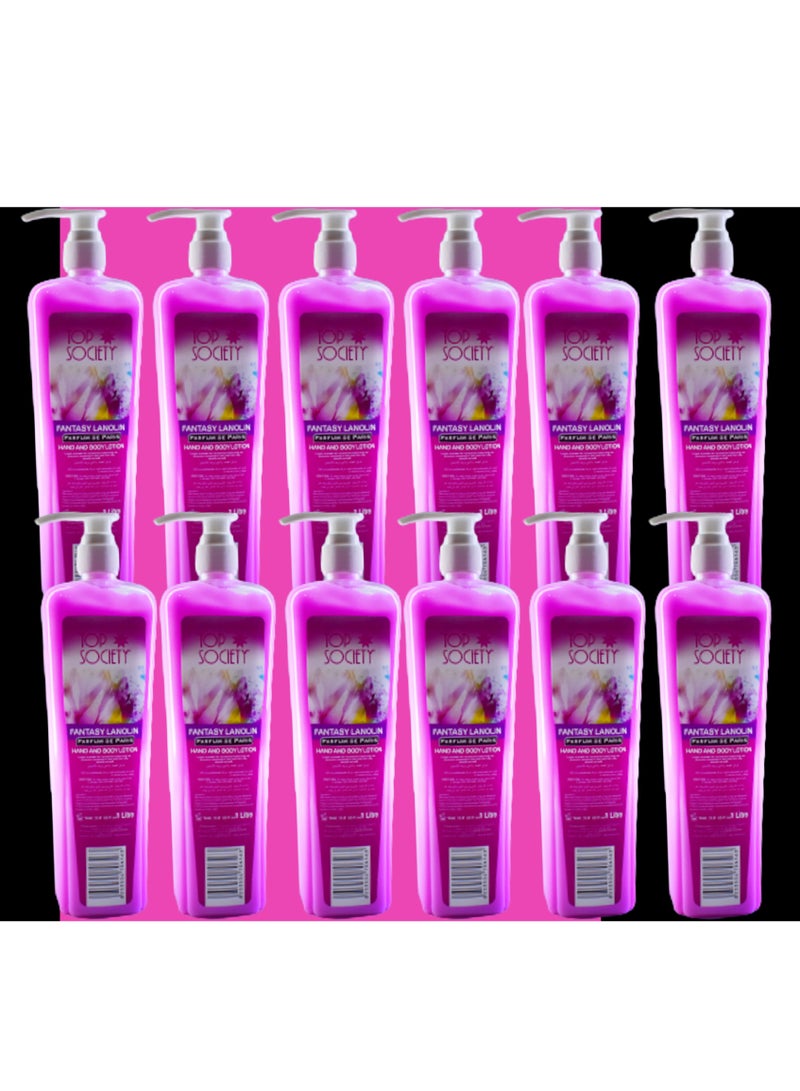 توب سوسيتي 12 قطع لوشن فانتسي لانولين لليدين والجسم 1 لتر